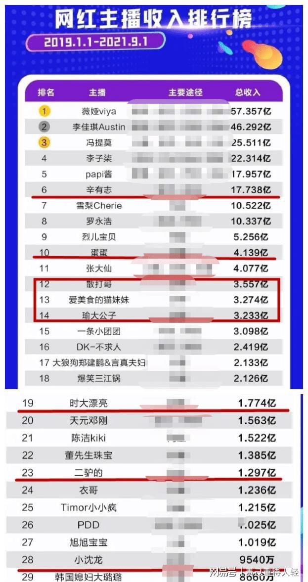 网红经济繁荣变迁，最新网红收入排行榜揭秘