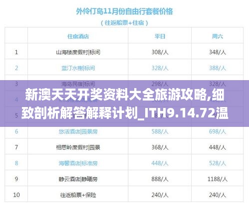 新澳门天夭好彩免费大全新闻,帮助游客更好地规划行程